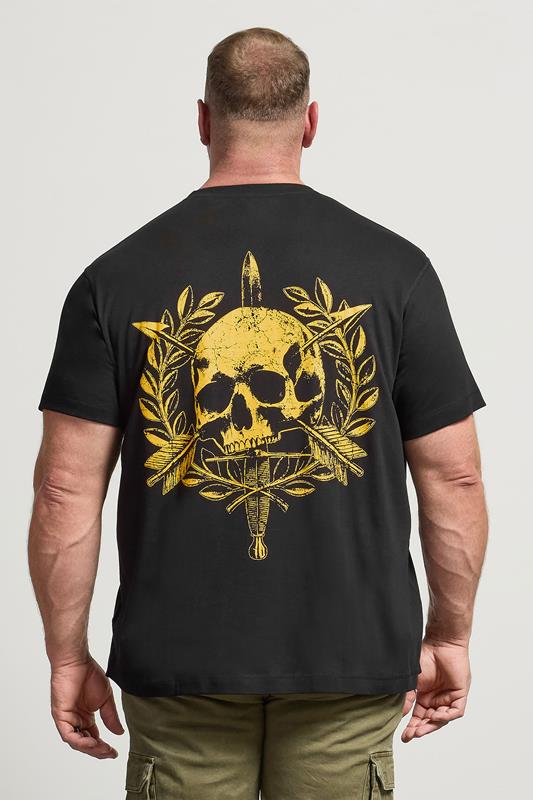 BadRhino Big & Tall Black Skull Emblem Graphic T-Shirt | BadRhino 5