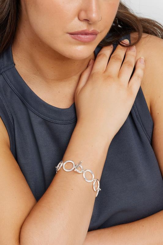 Silver Tone Circle Chain Bracelet | Yours Clothing 1