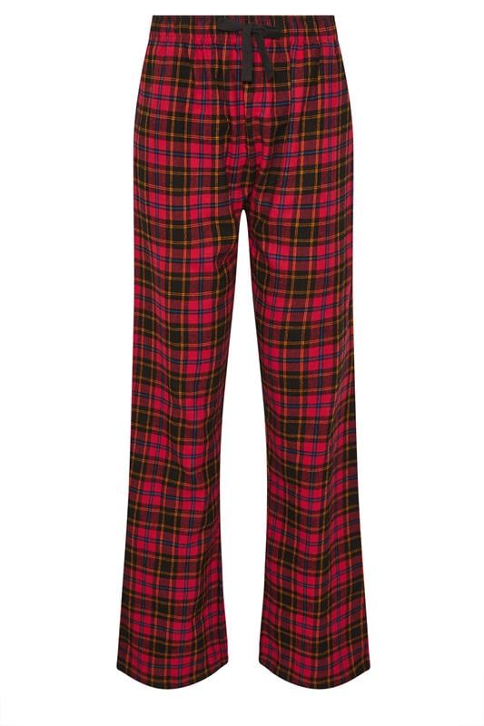 LTS Tall Black & Red Cotton Check Pyjama Bottoms | Long Tall Sally 5