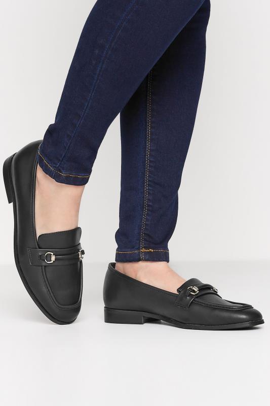 Tall  LTS Black Saddle Loafers In Standard Fit