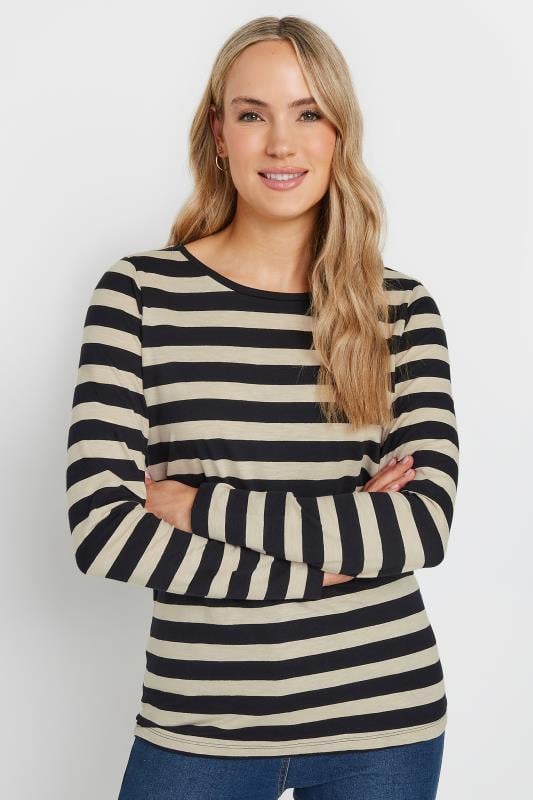 LTS Tall Black and White Long Sleeve T-Shirt Top | Long Tall Sally  1