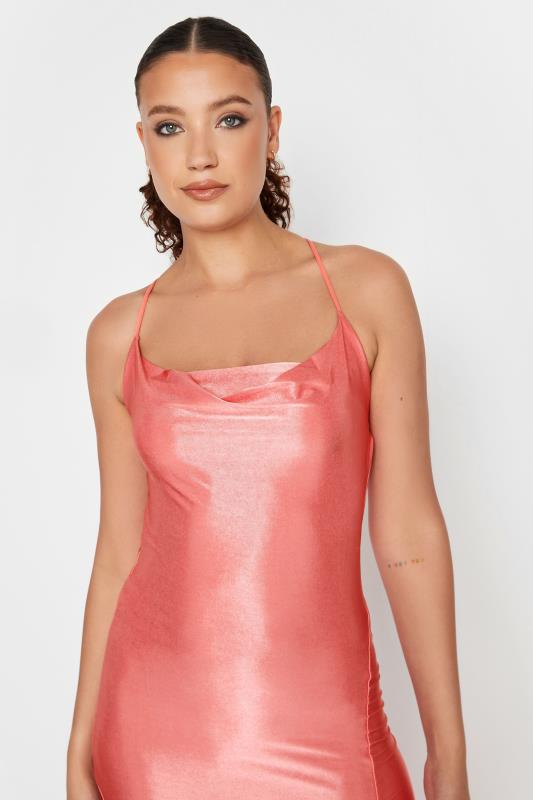 LTS Tall Women's Pink Slinky Cowl Neck Maxi Dress | Long Tall Sally 4