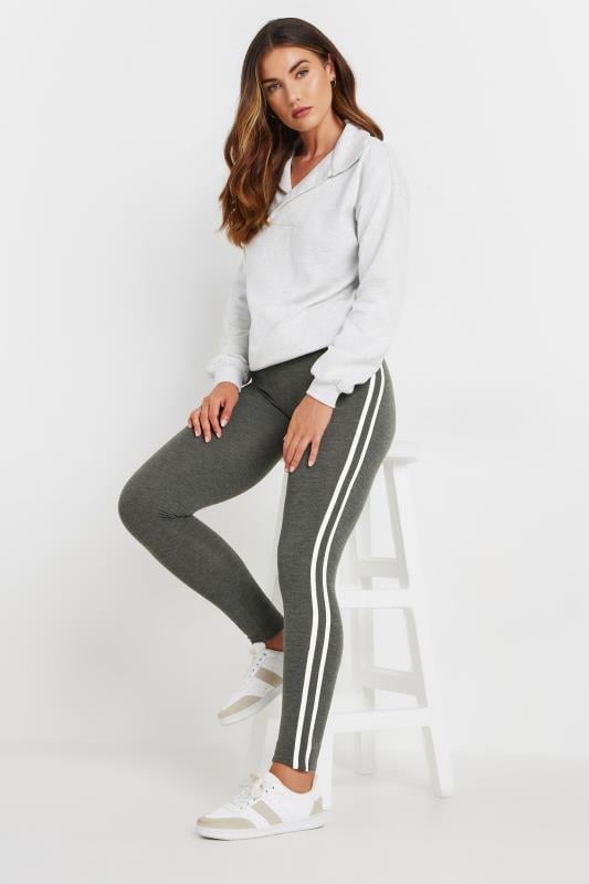 LTS Tall Charcoal Grey Stripe Leggings | Long Tall Sally 1