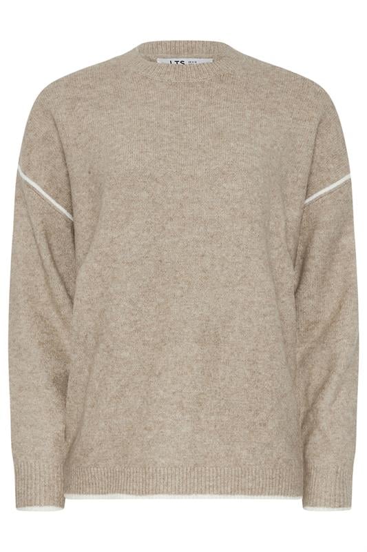 LTS Tall Natural Brown Contrast Piping Jumper | Long Tall Sally 5