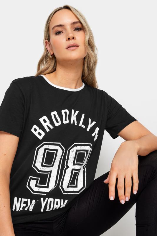 LTS Tall Womens Black 'Brooklyn' Slogan T-Shirt | Long Tall Sally 4