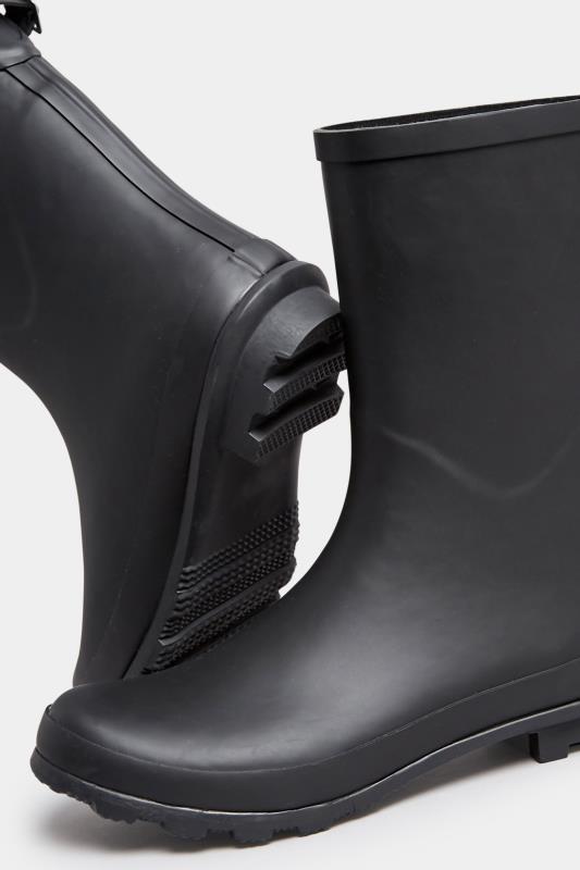 Black Mid Calf Wellies In Wide E Fit | Yours Clothing 4