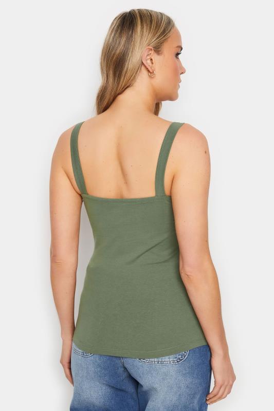LTS Tall Women's Khaki Green Square Neck Cami Vest Top | Long Tall Sally 3