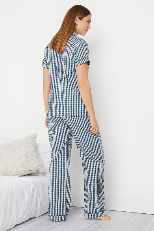 LTS Tall Women's Navy Blue Check Print Pyjama Set | Long Tall Sally 3
