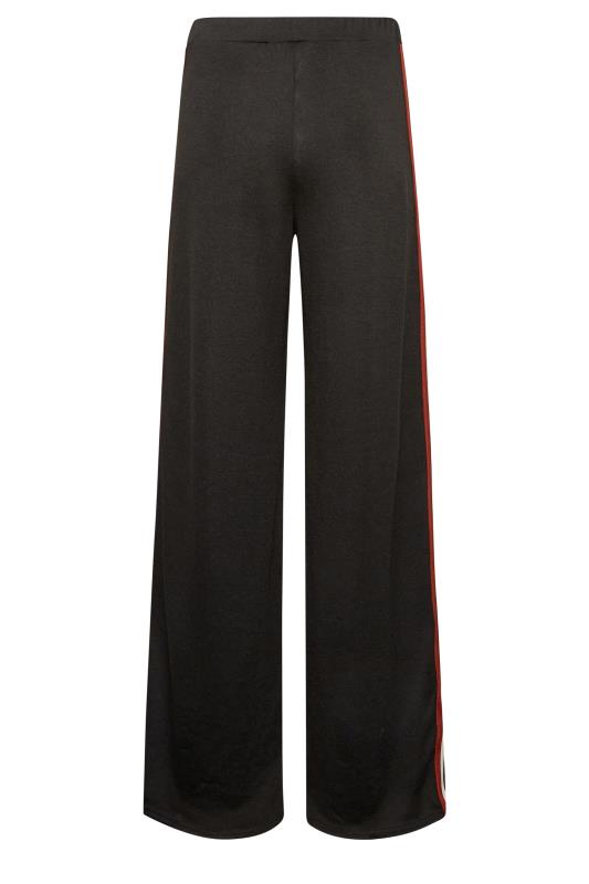 LTS Tall Women's Black Side Stripe Knitted Wide Leg Trousers | Long Tall Sally 5