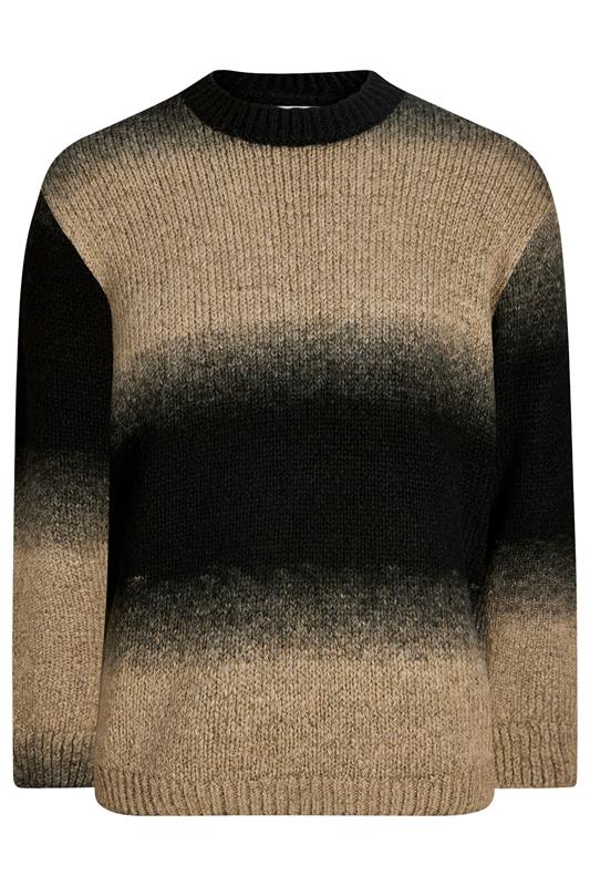 JACK & JONES Big & Tall Natural Brown Crew Neck Knit Jumper | BadRhino 1