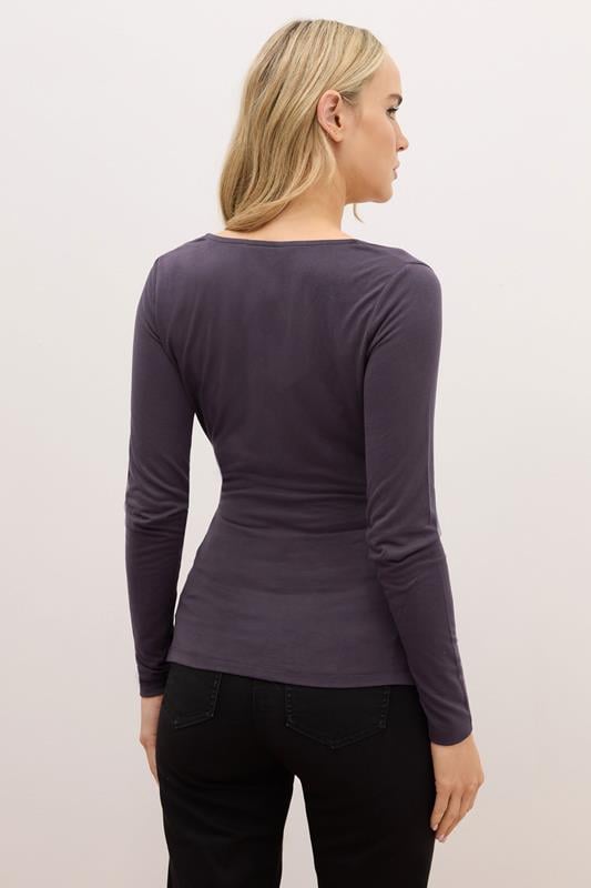 LTS PREMIUM Tall Purple Long Sleeve Wrap Top | Long Tall Sally 3