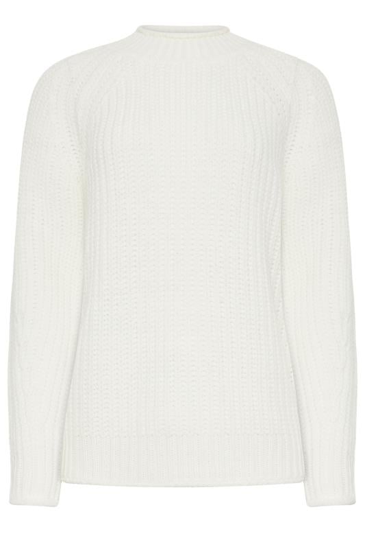 LTS Tall Women's Ivory White High Neck Knit Jumper | Long Tall Sally 7