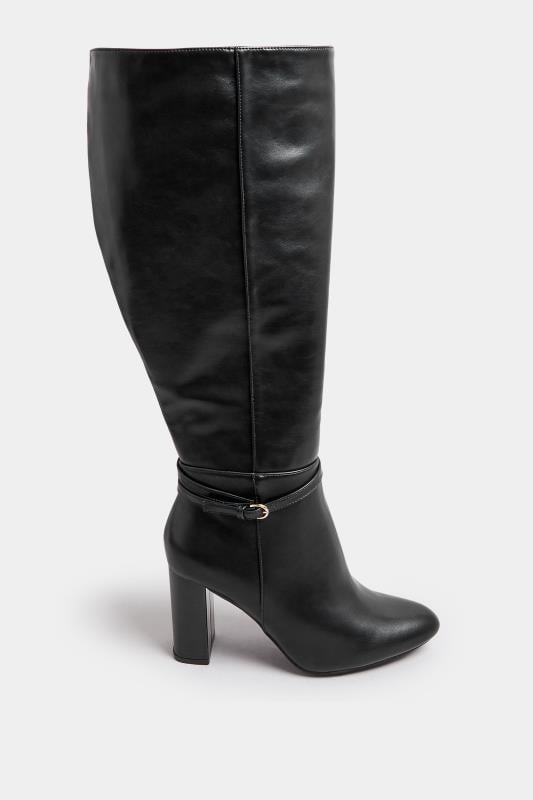 Black Heeled Knee High Boot In Extra Wide EEE Fit | Yours Clothing 3