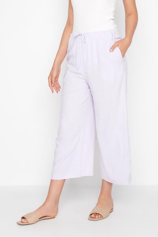 Tall  LTS Tall Lilac Purple Linen Look Cropped Trousers