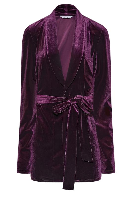 LTS Tall Women's Purple Velvet Belted Blazer | Long Tall Sally 6