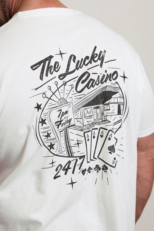 BadRhino Big & Tall White 'The Lucky Casino' Graphic T-Shirt | BadRhino 4