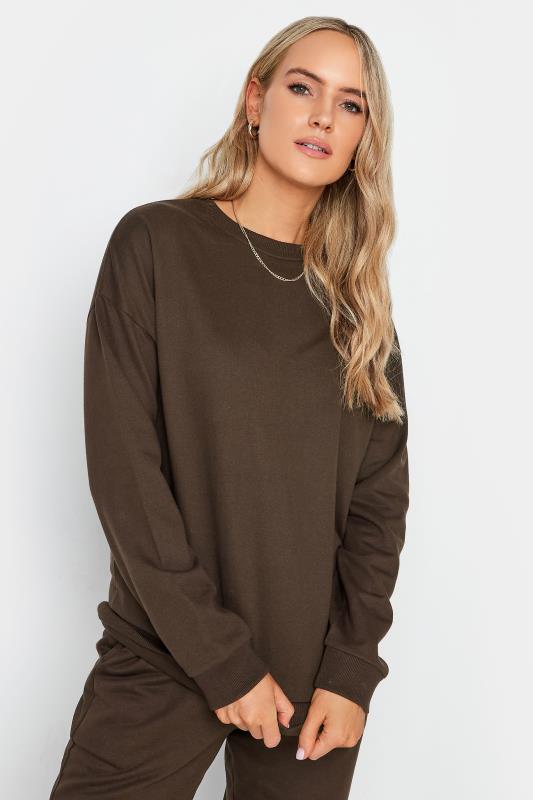 LTS Tall Chocolate Brown Long Sleeve Sweatshirt | Long Tall Sally 1