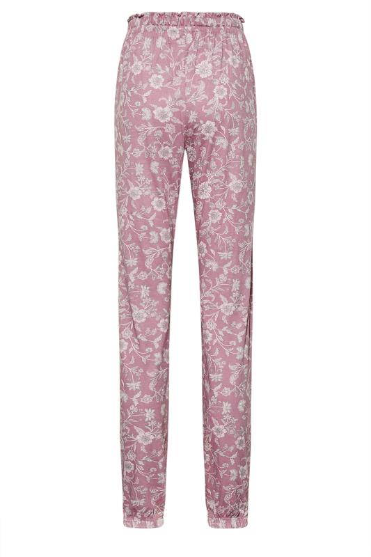 LTS Tall Women's Pink Floral Print Pyjama Bottoms | Long Tall Sally 7