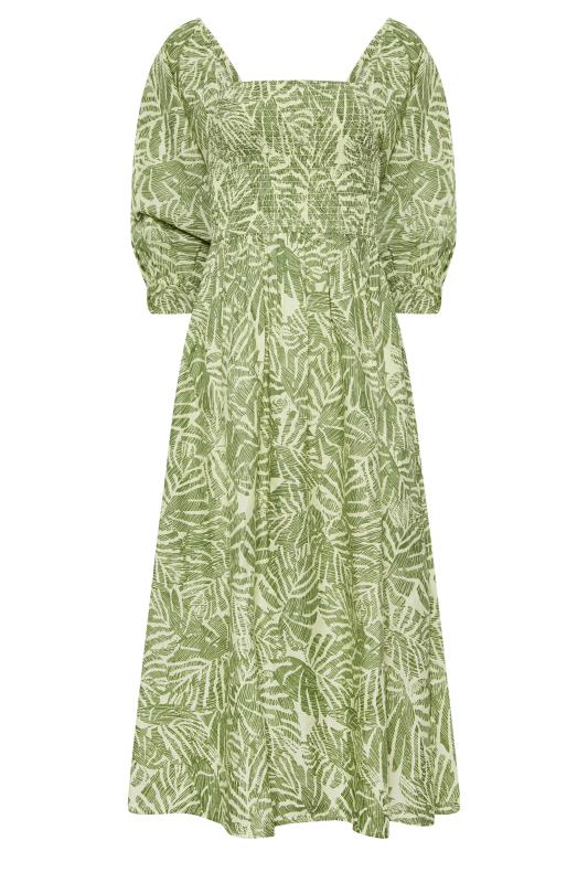 LTS Tall Womens Green Palm Leaf Print Midaxi Dress | Long Tall Sally 6