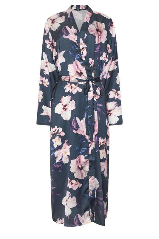 LTS Tall Grey Floral Maxi Satin Robe | Long Tall Sally 5