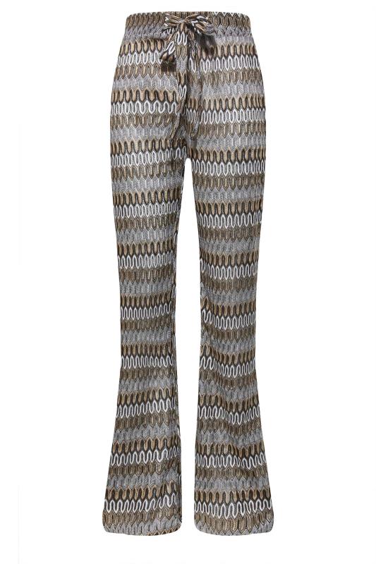 LTS Tall Women's Black Patterned Crochet Wide Leg Trousers | Long Tall Sally 4