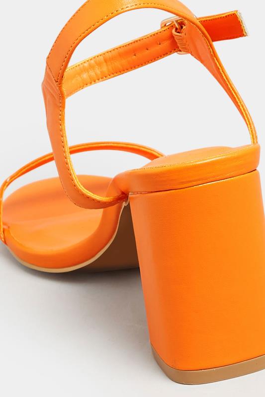 LIMITED COLLECTION Orange Block Heel Sandal In Wide E Fit & Extra Wide Fit | Yours Clothing 4
