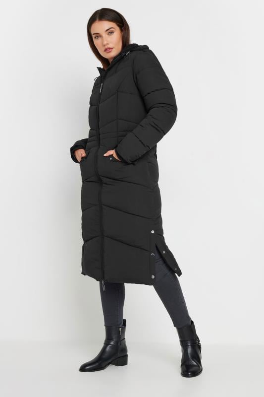 LTS Tall Women s Black Borg Hooded Padded Coat Long Tall Sally