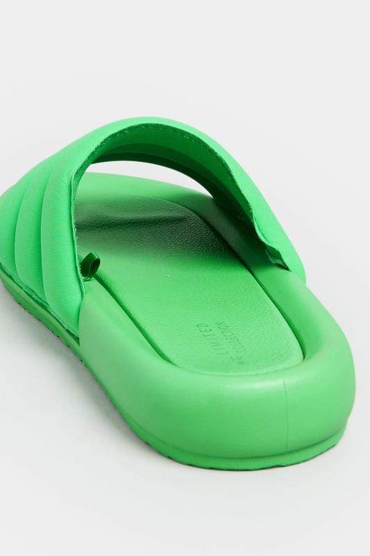 LIMITED COLLECTION Green Padded Sliders In Wide E Fit | Yours Clothing 4