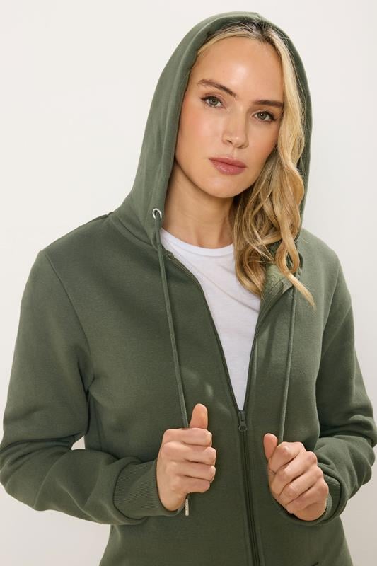 LTS Tall Women's Khaki Green Longline Zip Hoodie | Long Tall Sally 4