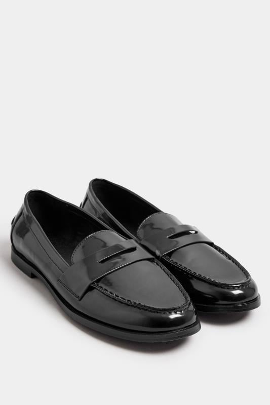 LTS Black Patent Loafers In Standard Fit | Long Tall Sally 2