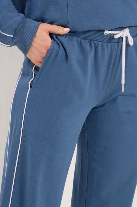 LTS Tall Women's Blue Piped Wide Leg Joggers | Long Tall Sally 5