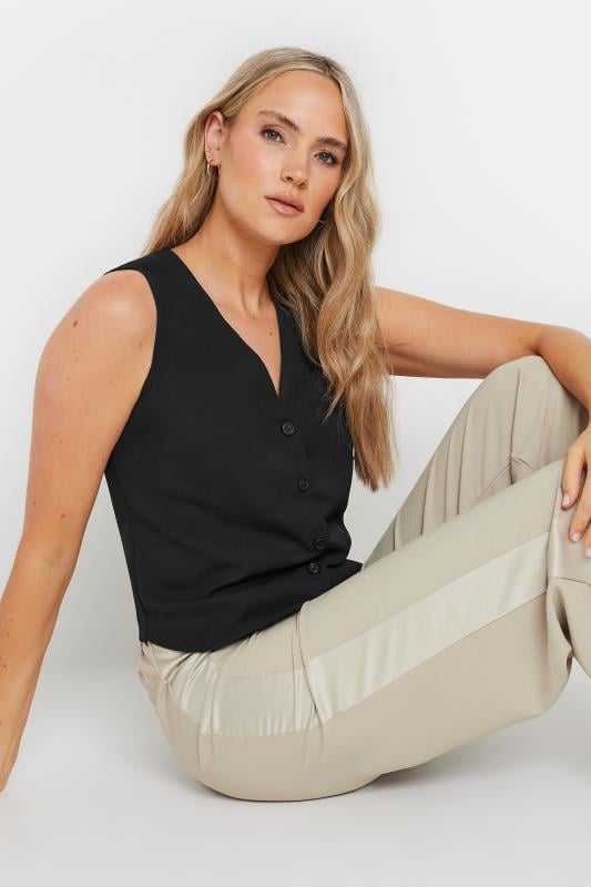 LTS Tall Women's Stone Brown Satin Side Stripe Trousers | Long Tall Sally 6