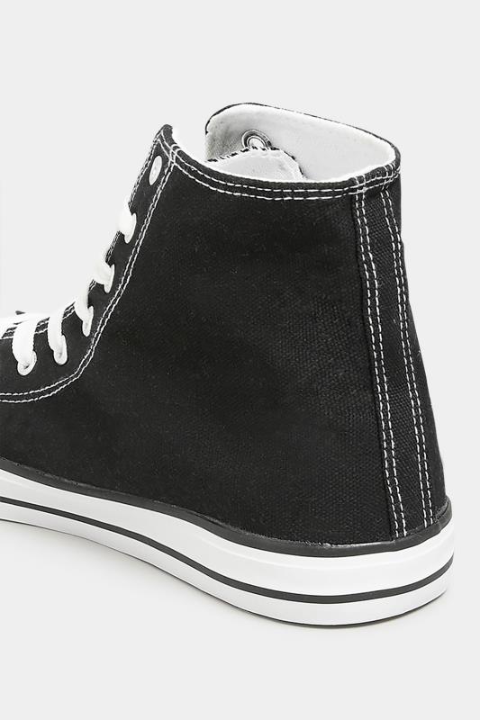 LTS Black Canvas High Top Trainers In Standard Fit | Long Tall Sally 4