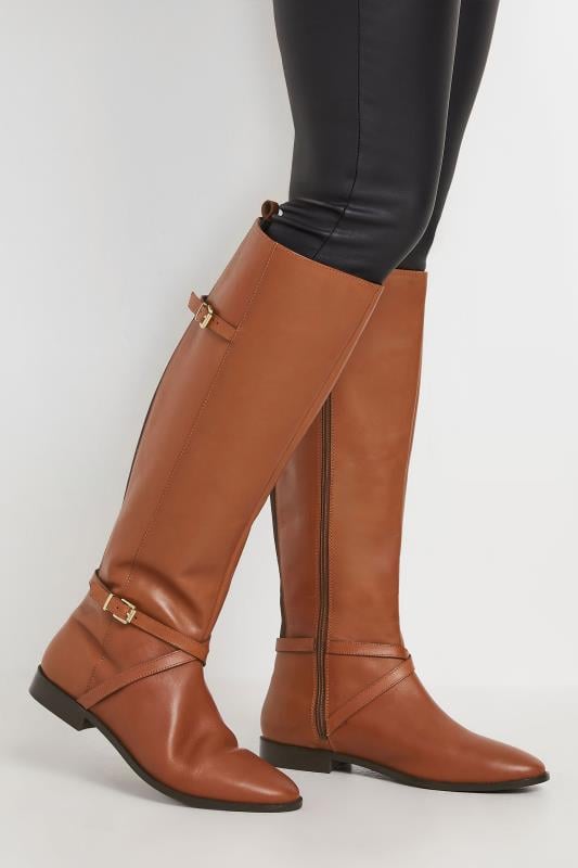 LTS Tan Brown Leather Riding Boots | Long Tall Sally 1