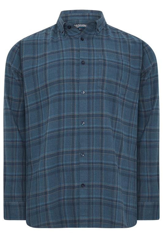 BadRhino Big & Tall Blue Check Long Sleeve Shirt | BadRhino 5