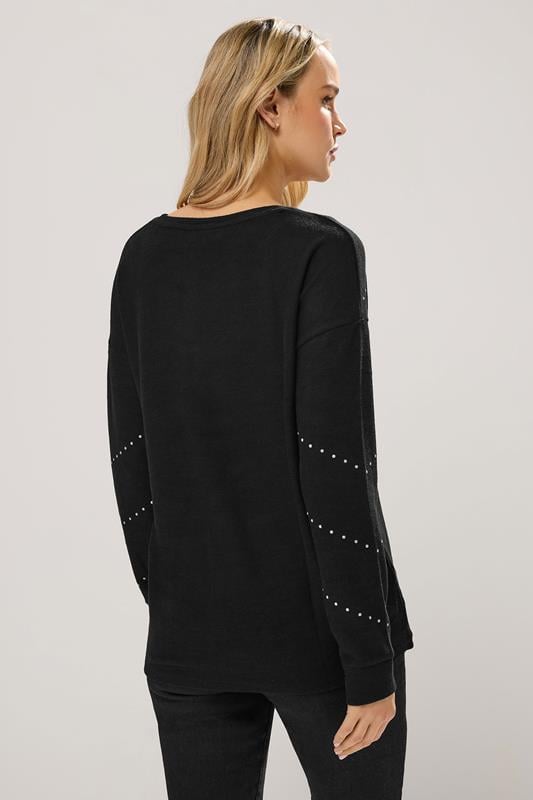 LTS Tall Black Studded Jumper | Long Tall Sally 3