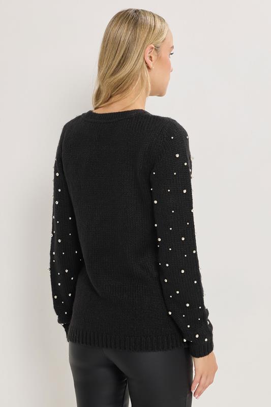 LTS Tall Black Stud Crew Neck Jumper | Long Tall Sally 3