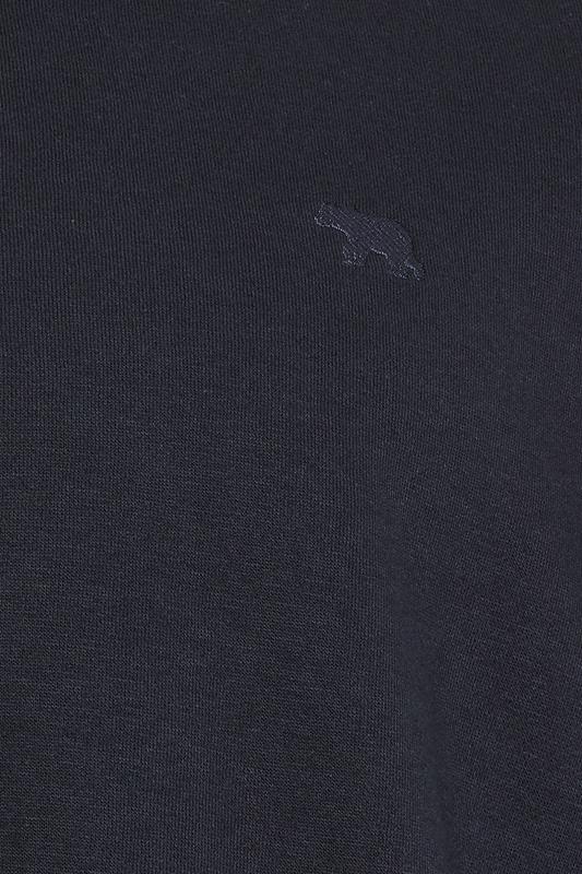D555 Big & Tall Navy Blue Embroidery Zip Through Fleece Lined Jacket | BadRhino 3