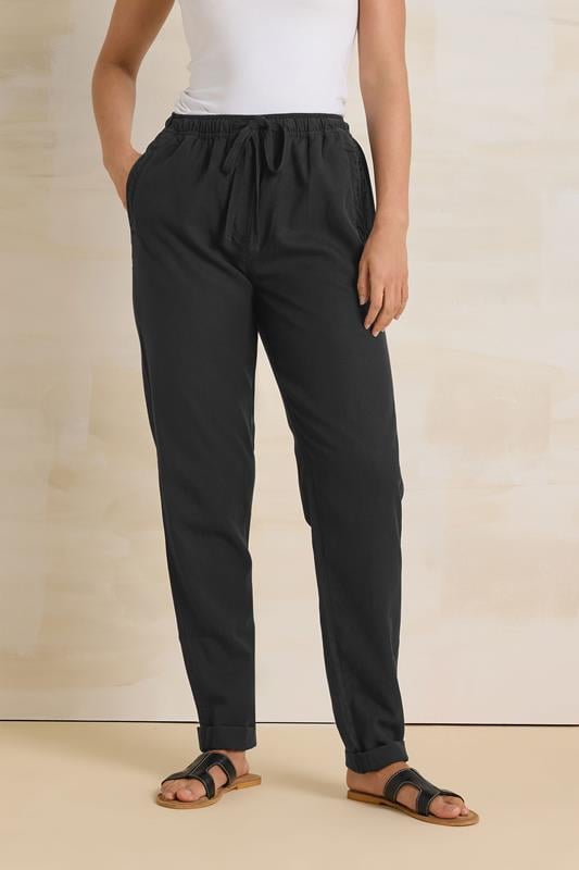 LTS Tall Black Lyocell Blend Joggers | Long Tall Sally 2