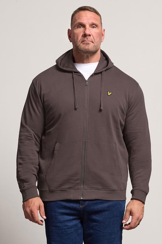 Men's  LYLE & SCOTT Big & Tall Brown Zip Through Hoodie