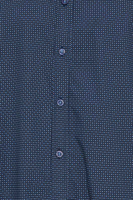 D555 Big & Tall Blue Geometric Print Shirt | BadRhino 3
