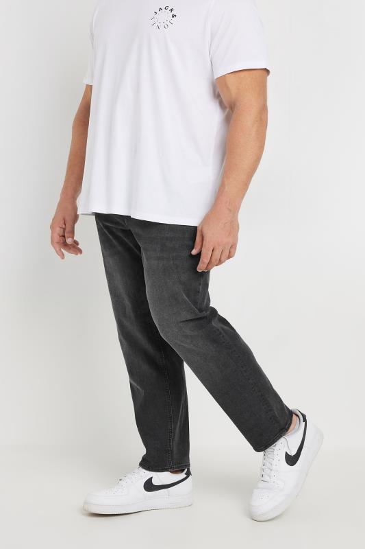 JACK & JONES Big & Tall Black Denim 'Mike' Jeans