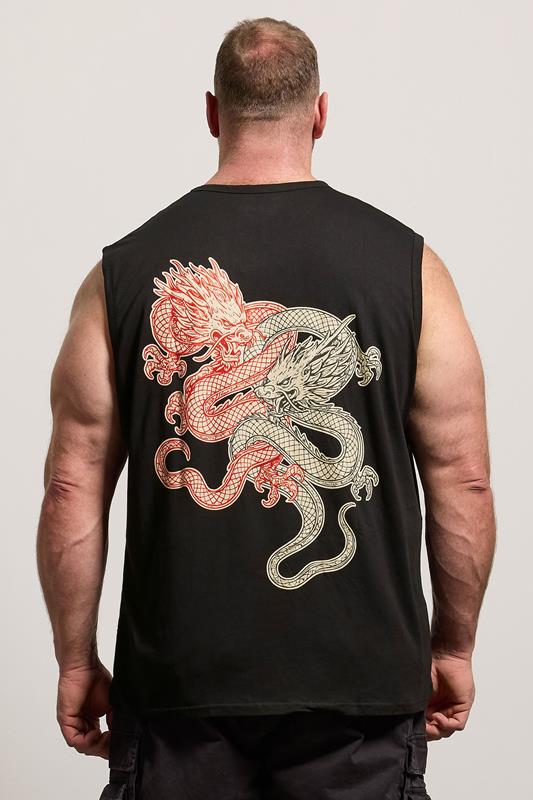 BadRhino Big & Tall Black Dragon Graphic Vest | BadRhino 2