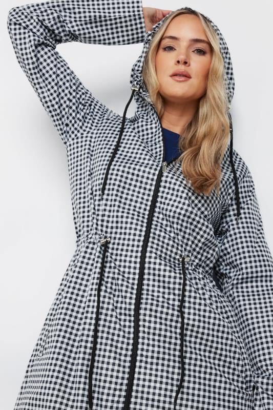 LTS Tall Women's Black & White Gingham Pocket Parka | Long Tall Sally 4