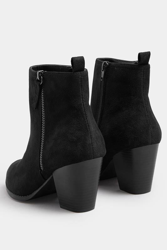 Black Faux Suede Block Heel Ankle Boots In Wide E Fit & Extra Wide EEE Fit | Yours Clothing 4