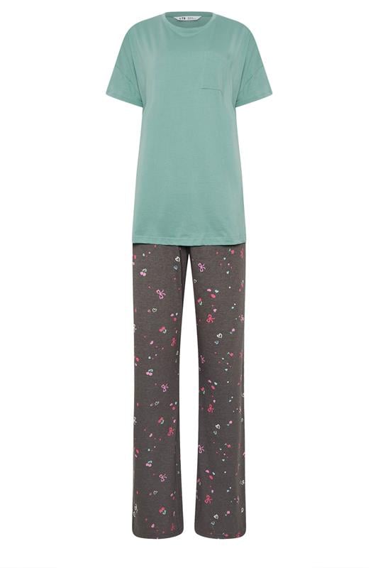 LTS Tall Women's Mint Green Cherry & Bow Print Pyjama Set | Long Tall Sally 5