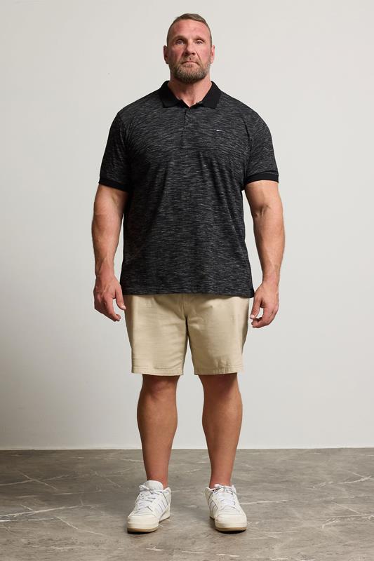 BadRhino Big & Tall Black Marl Polo Shirt | BadRhino 3