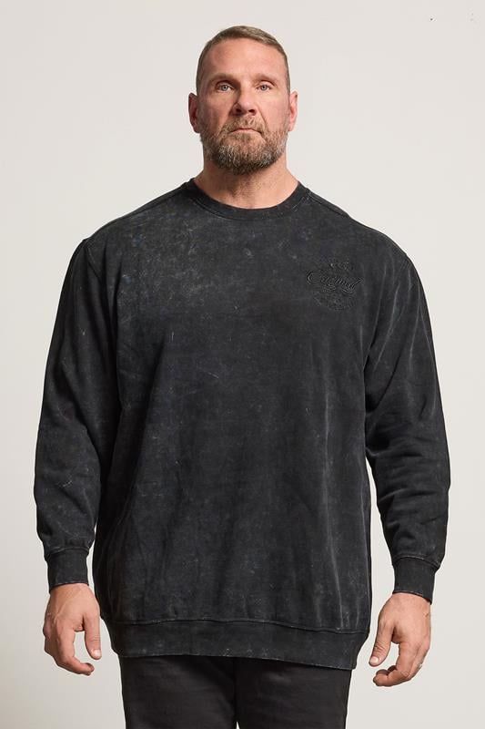 KAM Big & Tall Black Tie Dye Sweatshirt
