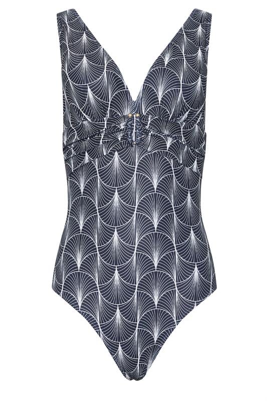 LTS Tall Women's Blue Fan Print Swimsuit | Long Tall Sally 2
