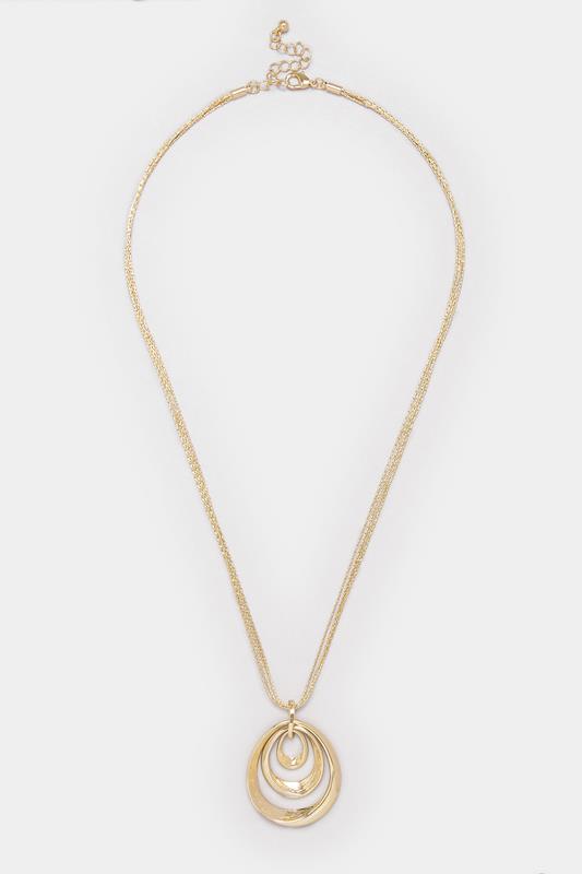 Gold Tone Circle Strand Necklace | Yours Clothing 2